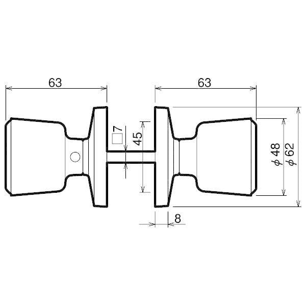 川口技研 ホーム空錠 カギなし ドアノブ 室内用 BS 60mm 対応扉厚28mm~45mm