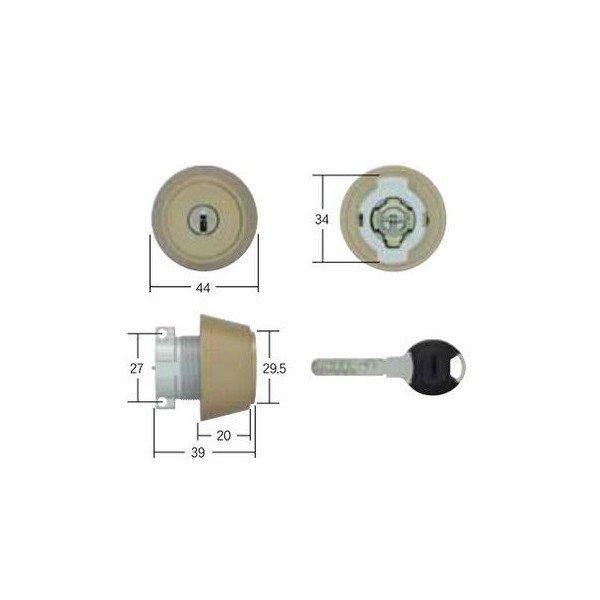 iNAHO イナホ シリンダー TIERKEY ティアキー TC-LA MIWA LAMA錠対応 ゴールド・ブロンズ色 キー5本 型番 30650152