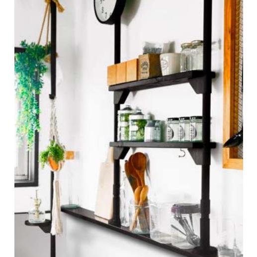 木材付き DIY突っ張り棒セット! |KINOBOテンションロッド+シェルフブラケット