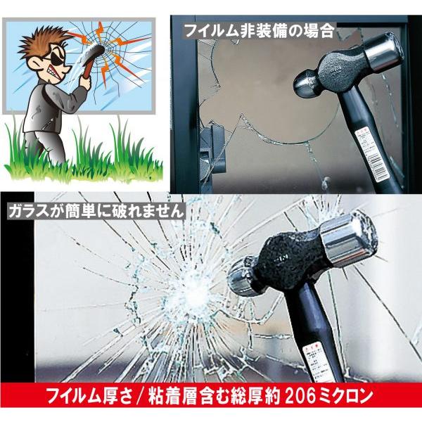 防犯対策 防犯グッズ 防犯フイルム 40x50cm 透明ガラス専用 空き巣対策 ガラス破り防止