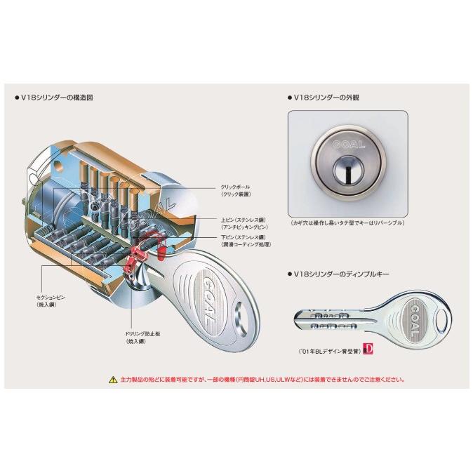 GOAL ゴール V18シリンダー PSタイプ 鍵 交換 取替え大カム GCY-215 PS/PSS