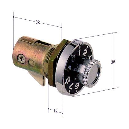 ポスト錠 KD-2 ミニダイヤル錠 下向き