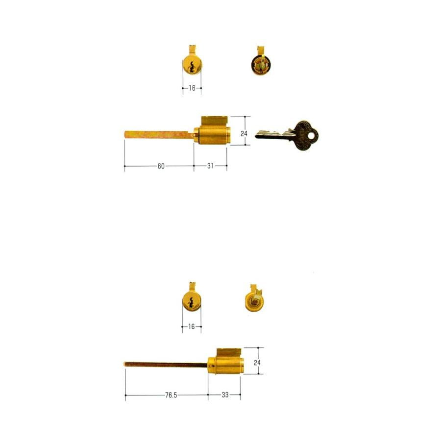 ALPHA アルファ 標準ピンシリンダー 新日軽 K2 BOXアルファ ACY-43 2個同一セット