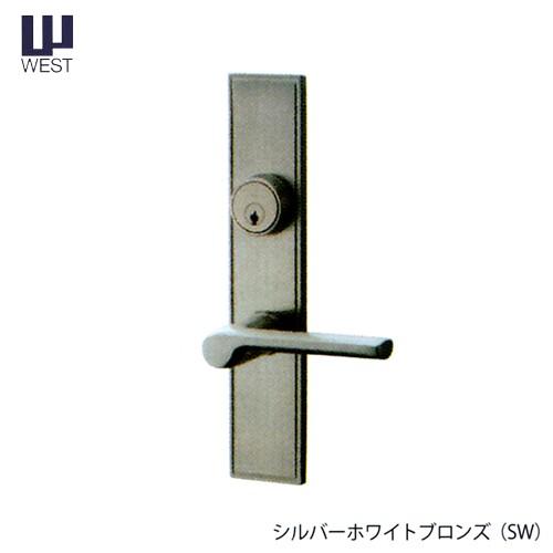 916仕様 WEST レバーハンドル錠 5250 右勝手外開き ディンプル ドアノブシルバー色 ケース刻印 5250 5200 など
