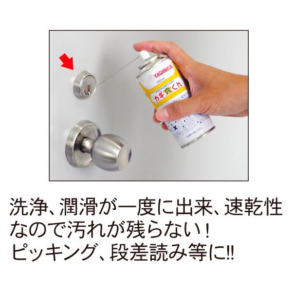 カギクリーナー カギ穴くん シリンダー 洗浄 潤滑 スプレー 180ml iNAHO イナホ