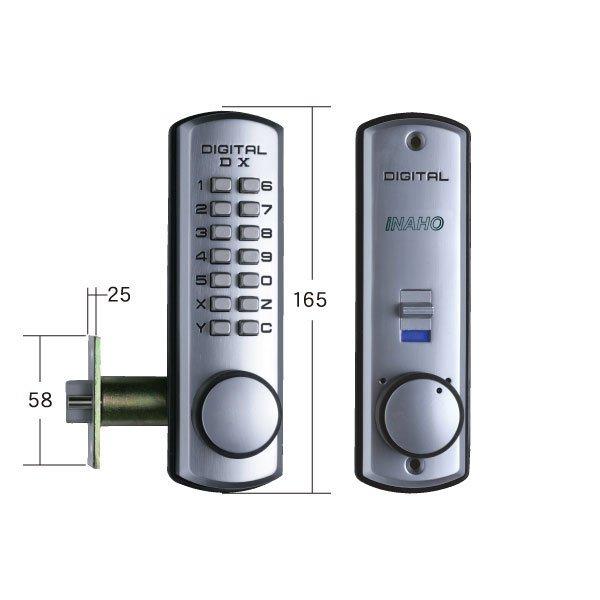 iNAHO イナホ デジタルロックDX 自動施錠タイプ SC シルバー 補助錠 玄関 暗証番号 面付 防犯 鍵 簡単取付