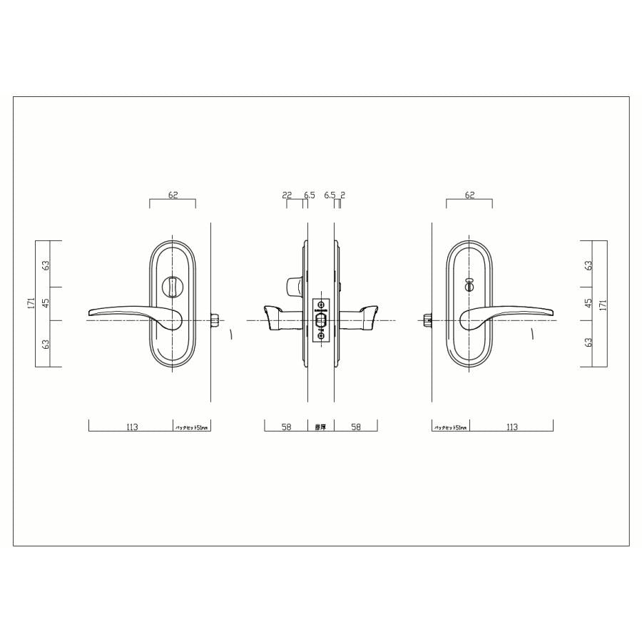 長沢製作所 TOMFU トムフ レバーハンドル G94R 取替レバー R座 長座 表示錠 TXS-G94R