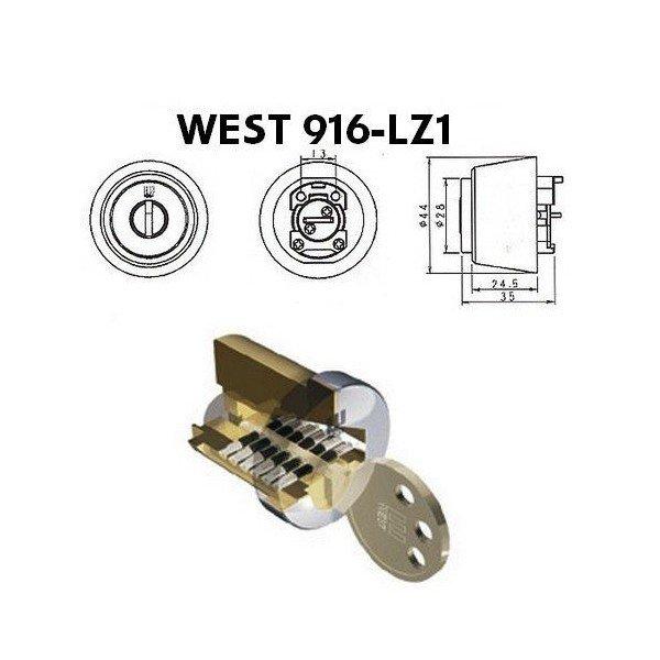 WEST ウエスト 916リプレイスシリンダー LZ1 ブロンズ色 美和ロックLZ LZ1 交換用