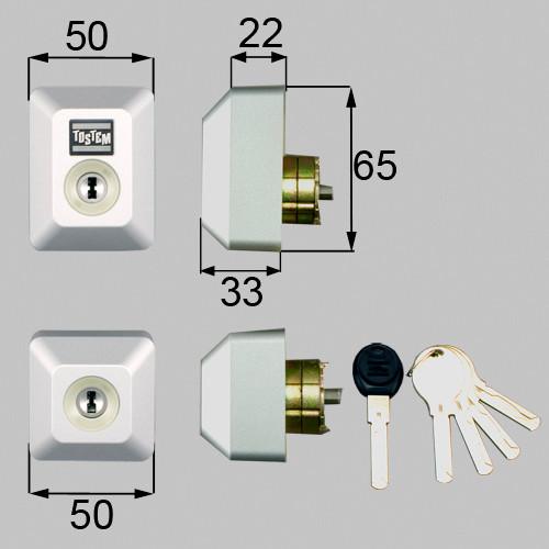 LIIXIL トステム ユーシンショウワ Wシリンダー グレー 2個同一 ドア錠セット 長方形 玄関ドア 交換 DDZZ2013