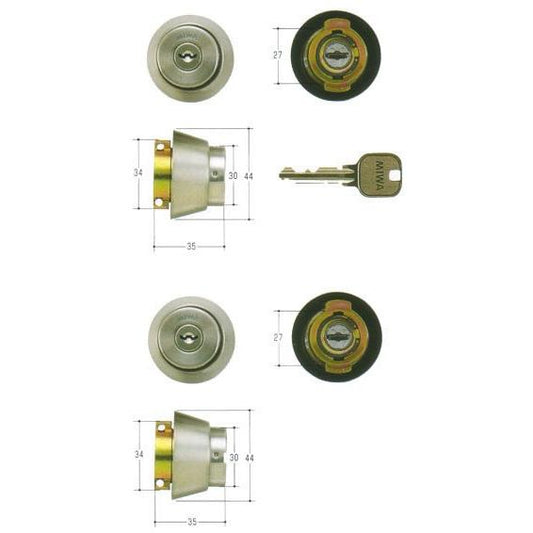 MIWA U9シリンダー LAタイプ 2個同一セットMCY-143 LA/LAMA/DA