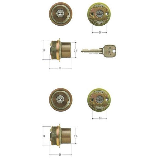 MIWA U9シリンダー LIXタイプ MCY-426 TE0 LIX 2個同一セット