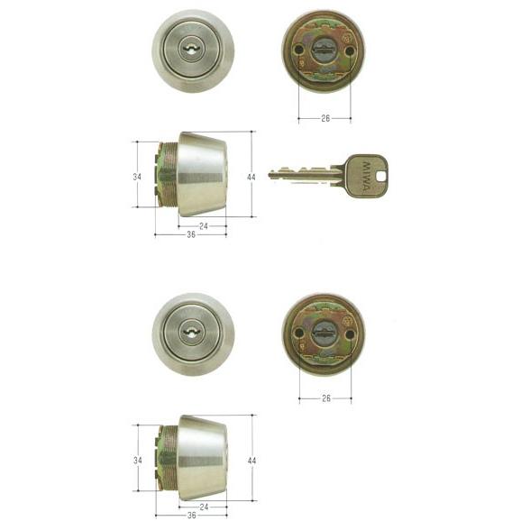 MIWA 美和ロック U9シリンダー LSPタイプ TE24 MCY-436 扉厚28～36mm向け  2個同一セット