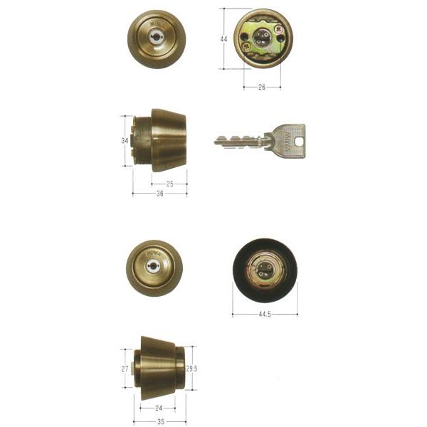 MIWA 美和ロック U9シリンダー LSP(TE24)タイプ + BH(THMCYC仕様)タイプ装飾錠向 2個同一セットけ